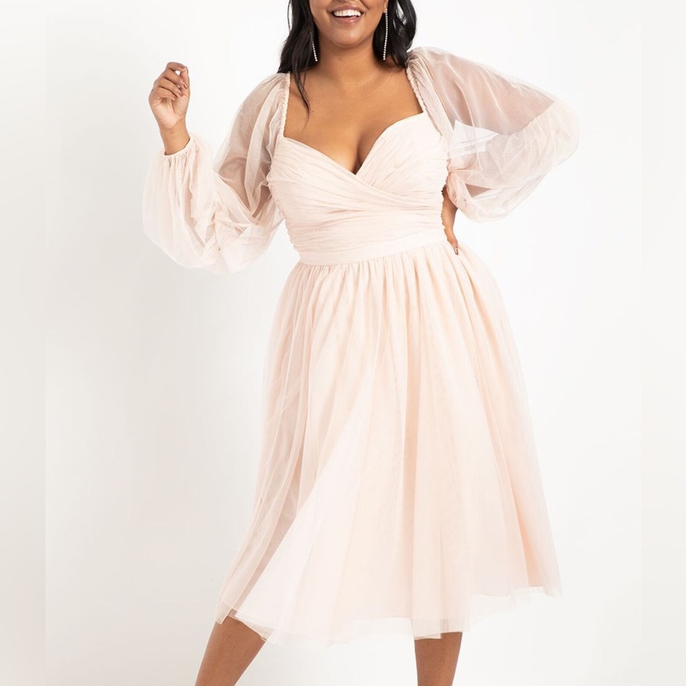 ELOQUII Tiered Puff Sleeve Dress (NWT) size 22